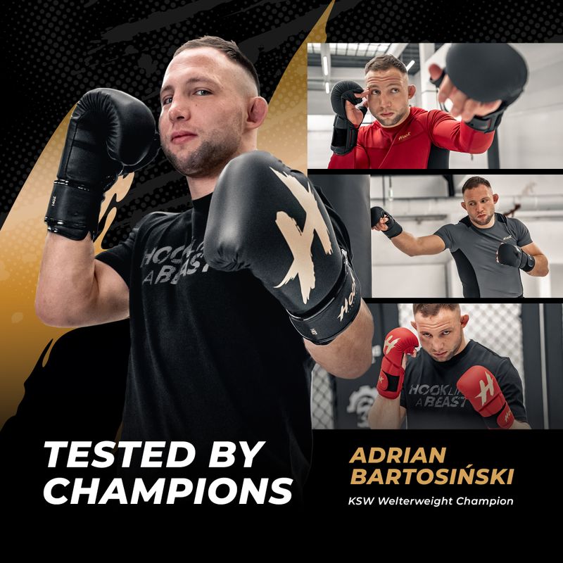 Rukavice HOOK FIGHTING Ready To Fight MMA black 8