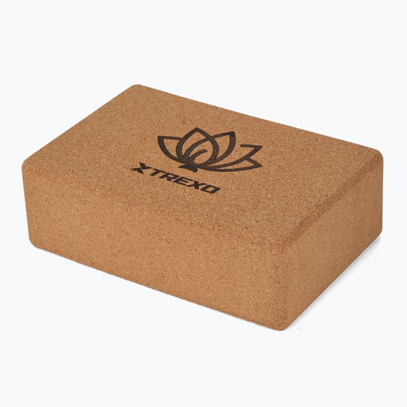 Kostka na jógu XTREXO korkowa TXO-B4Z077-NC natural