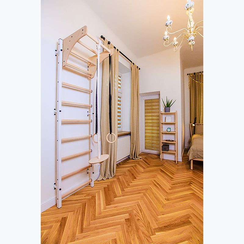 Gymnastický žebřík BenchK 711W+A204 white matte/oak 5