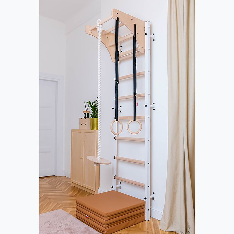 Gymnastický žebřík BenchK 711W+A204 white matte/oak 6