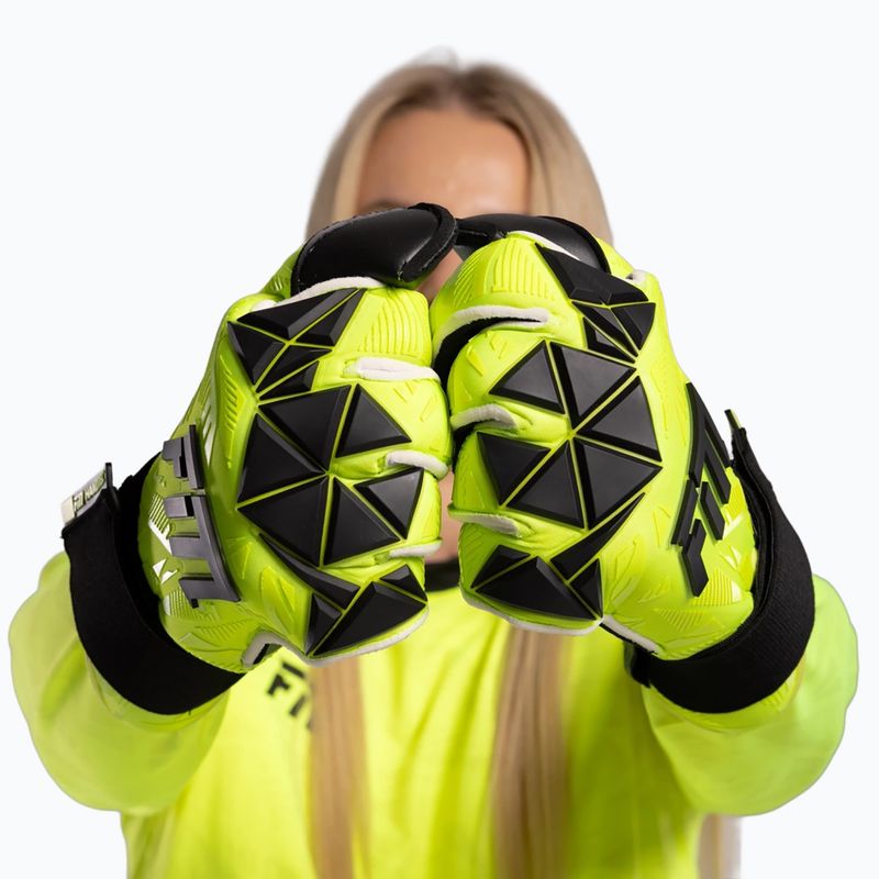 Brankářské rukavice Football Masters Invictus X PRO yellow fluo 4