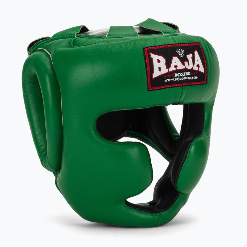 Boxerská helma RAJA BOXING Genuine Leather green