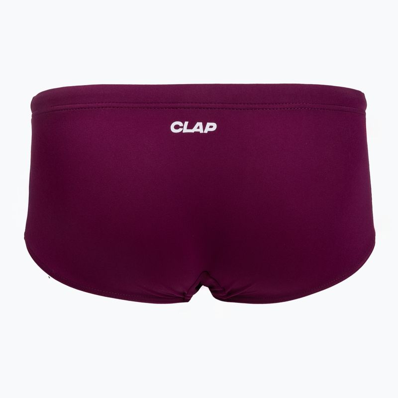Pánské plavecké boxerky CLap Slipy burgundy 2