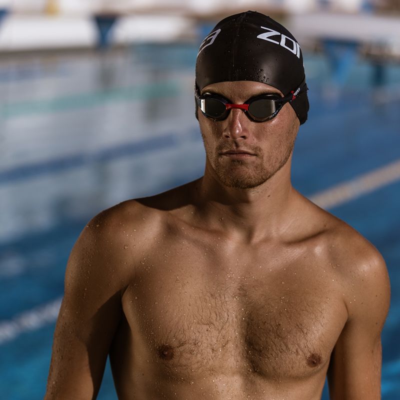 Plavecké brýle ZONE3 Volare Streamline Racing black/red/silver polarized mirror revo 5