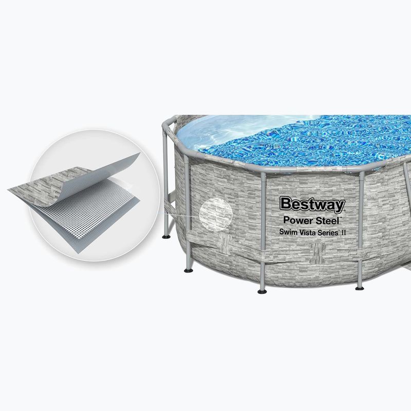 Bazén s kovovou konstrukcí Bestway Power Steel Swim Vista Series Oval Pool Set 427x250 cm šedý 4