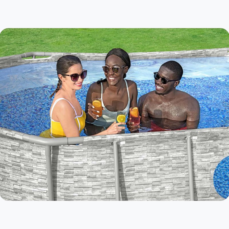 Bazén s kovovou konstrukcí Bestway Power Steel Swim Vista Series Oval Pool Set 427x250 cm šedý 15