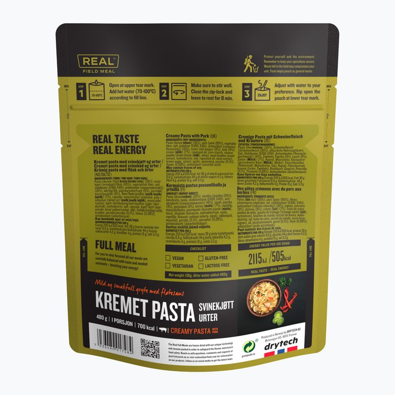 Lyofilizované potraviny Real Turmat Creamy Pasta with Pork and Herbs 138 g 2