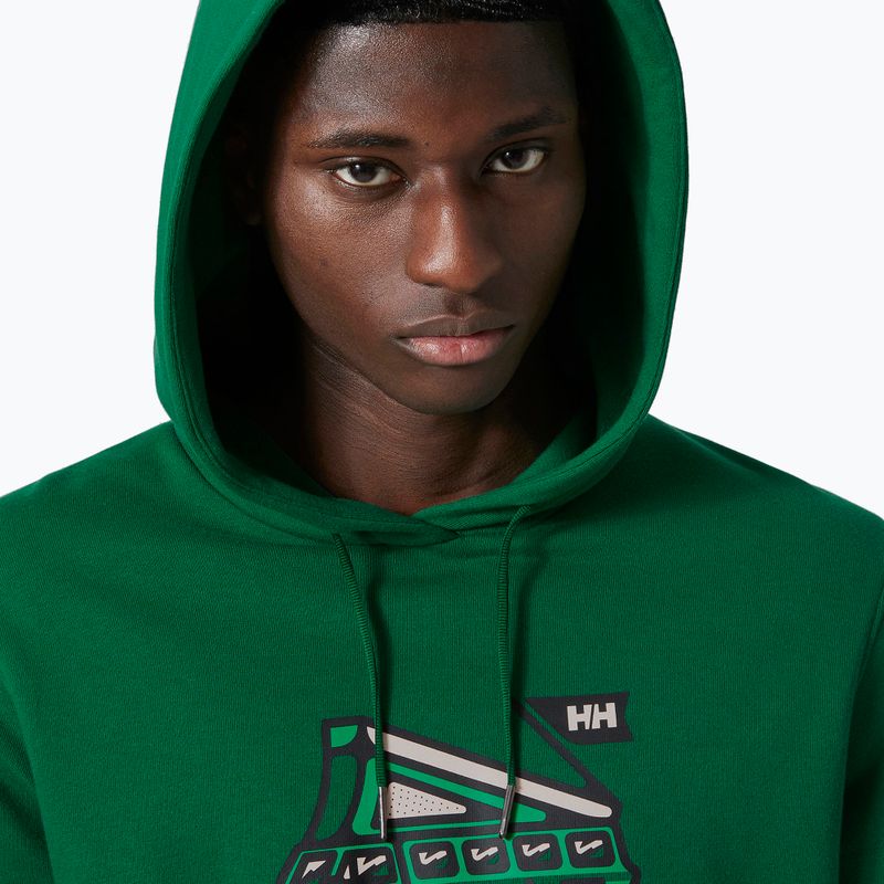 Pánská trekingová mikina Helly Hansen F2F Organic Cotton Hoodie malachite 3