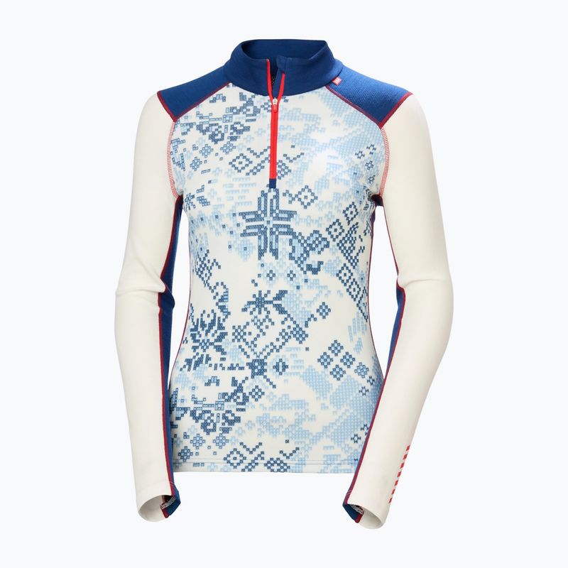 Dámská termoregulační mikina Helly Hansen Lifa Merino Midweight Gra 1/2 Zip jasně modrá nová nordická potisk 5
