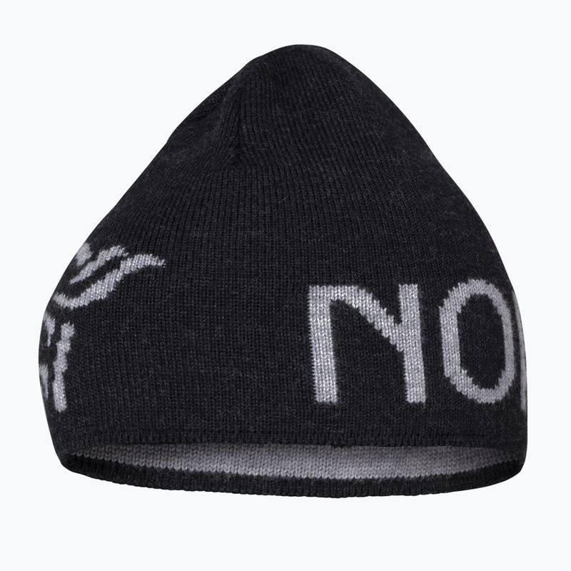 Zimní čepice NORRONA MerinoUll Logo Beanie caviar melange