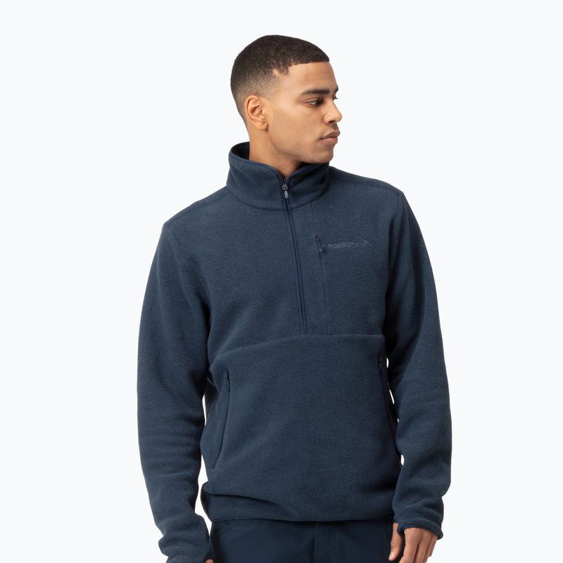 Pánská fleecová mikina NORRONA Femund Warm2 Zip Neck indigo night