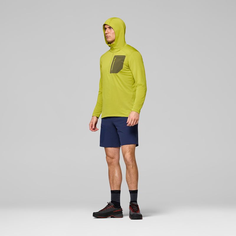 Pánská trekingová mikina NORRONA Falketind Warm1 Hood golden lime/olive night 4