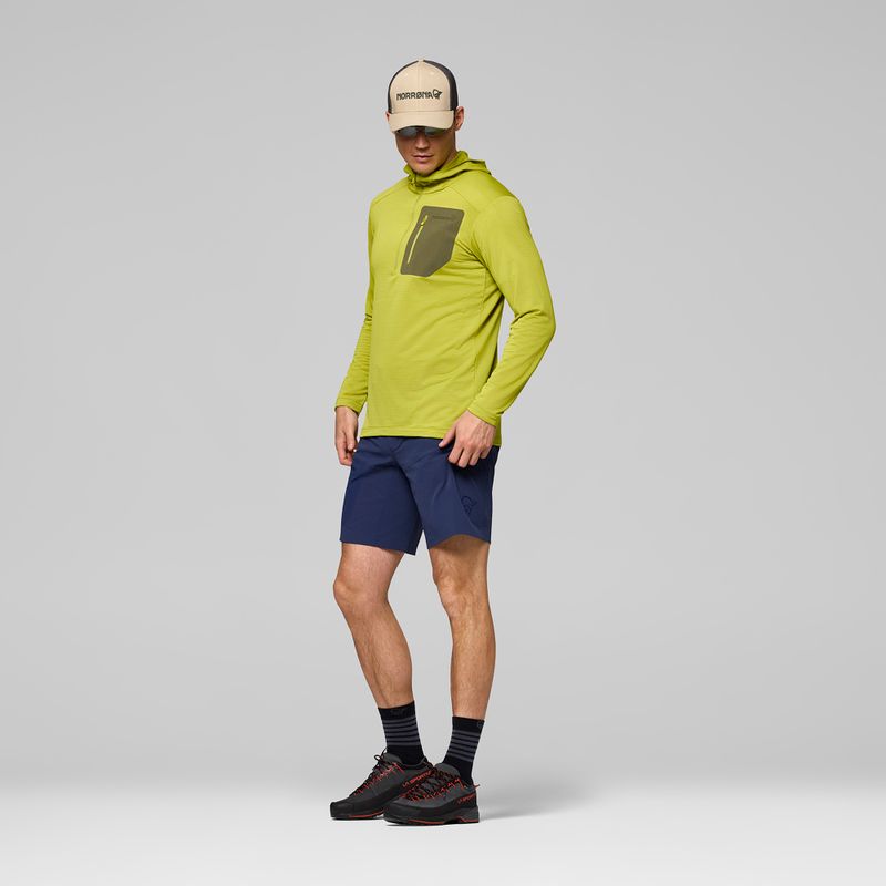 Pánská trekingová mikina NORRONA Falketind Warm1 Hood golden lime/olive night 5