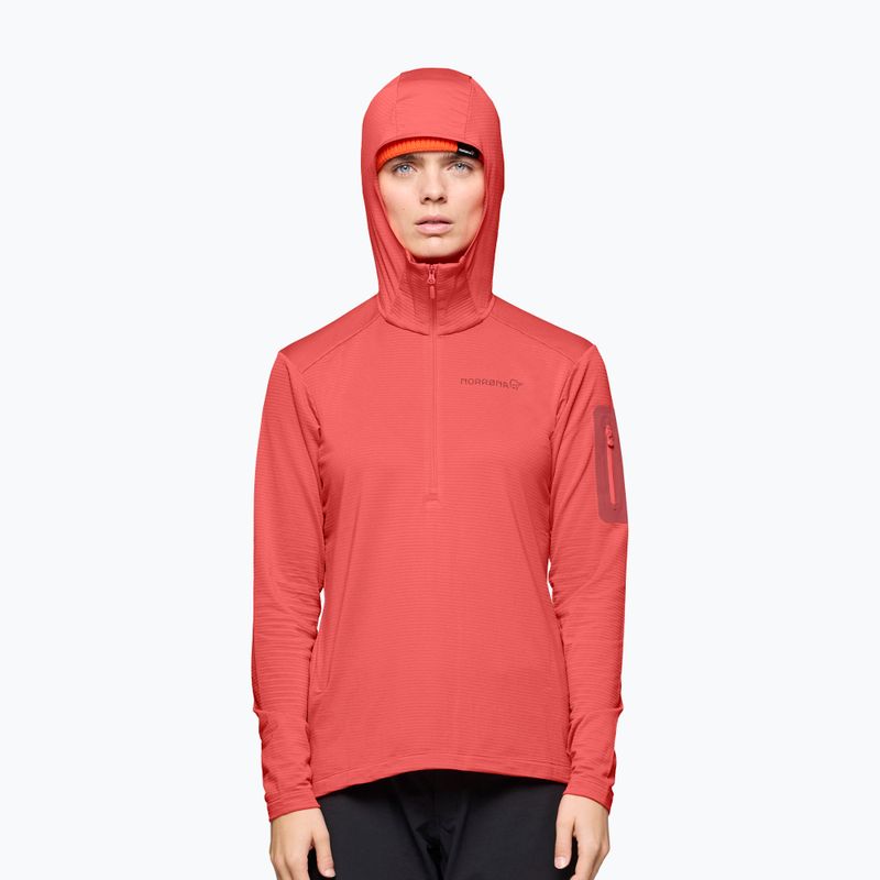 Dámská trekingová mikina NORRONA Falketind Warm1 Hood deep sea coral/baked apple