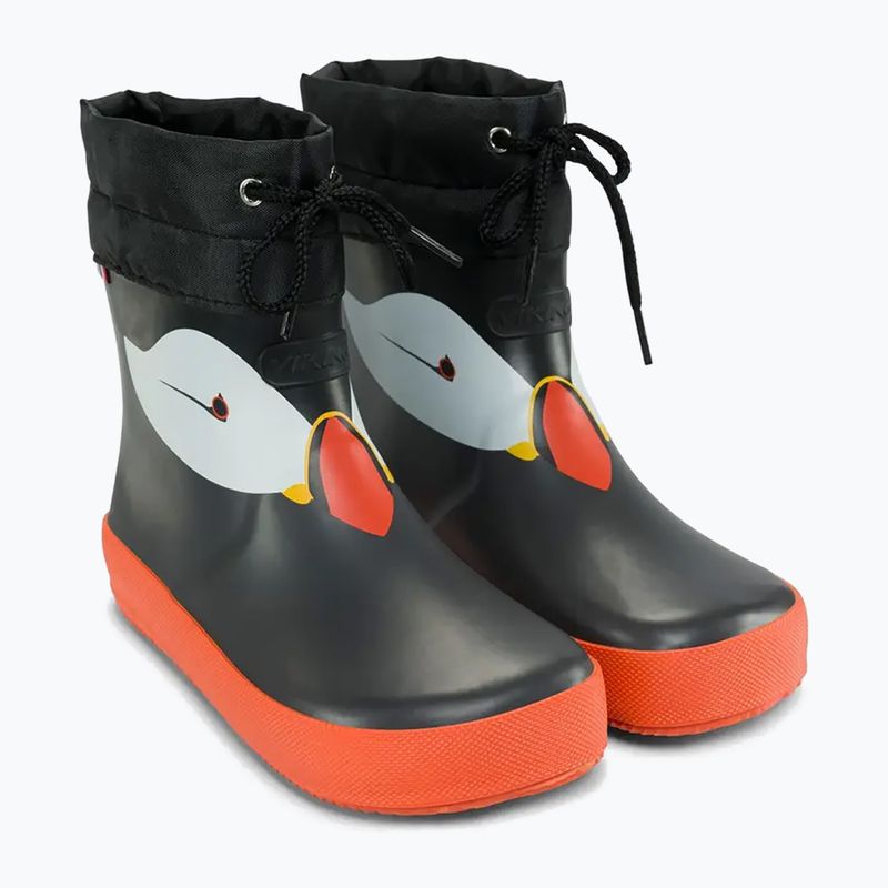 Dětské holínky Viking Alv Barefoot Paw Print black 10