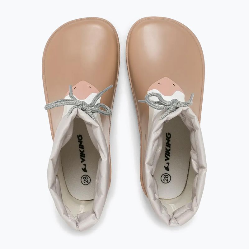 Dětské holínky Viking Alv Barefoot Paw Print beige 12