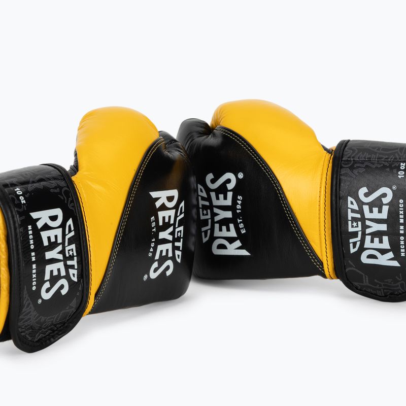 Boxerské rukavice Cleto Reyes High Precision Training Leather black yellow 7