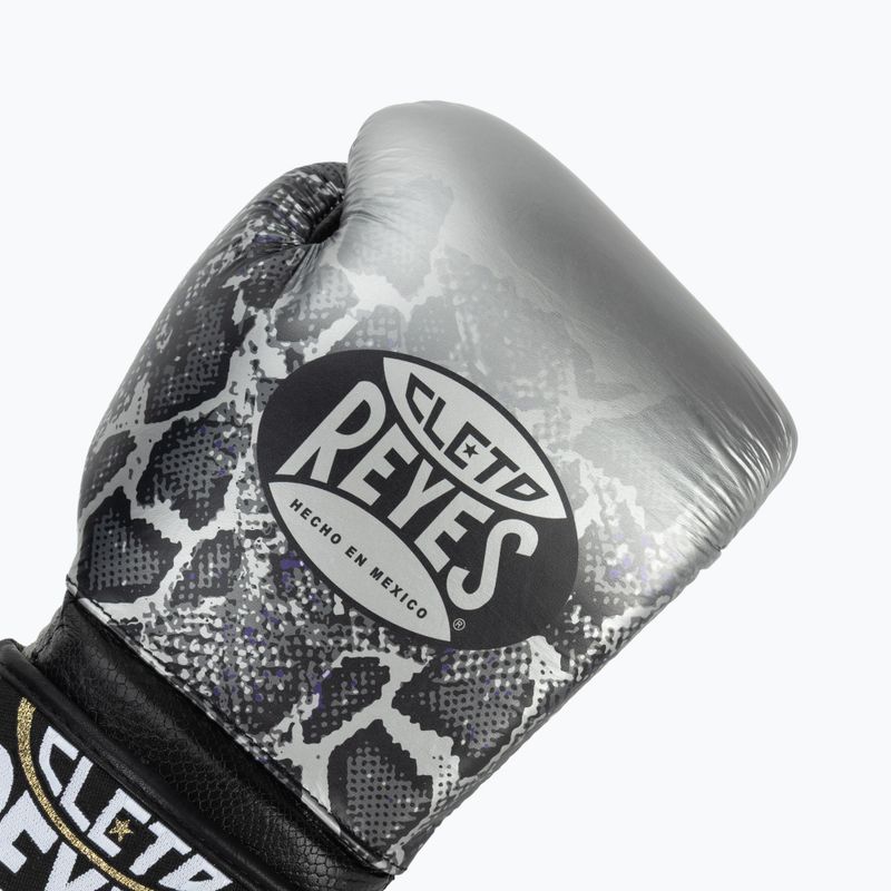 Boxerské rukavice Cleto Reyes Velcro Sparring silver/black 5