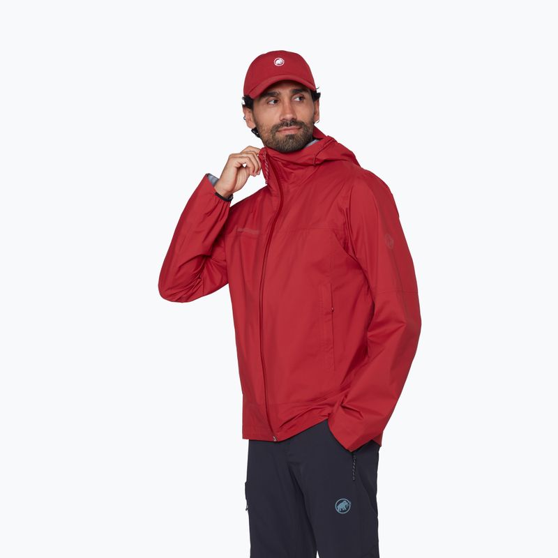 Pánská nepromokavá bunda Mammut Ducan HS Hooded dark mammut red 4