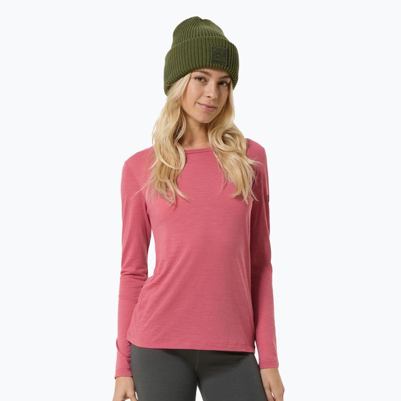 Dámské triko Longsleeve super.natural Little Heartwood mauve wood/white stone