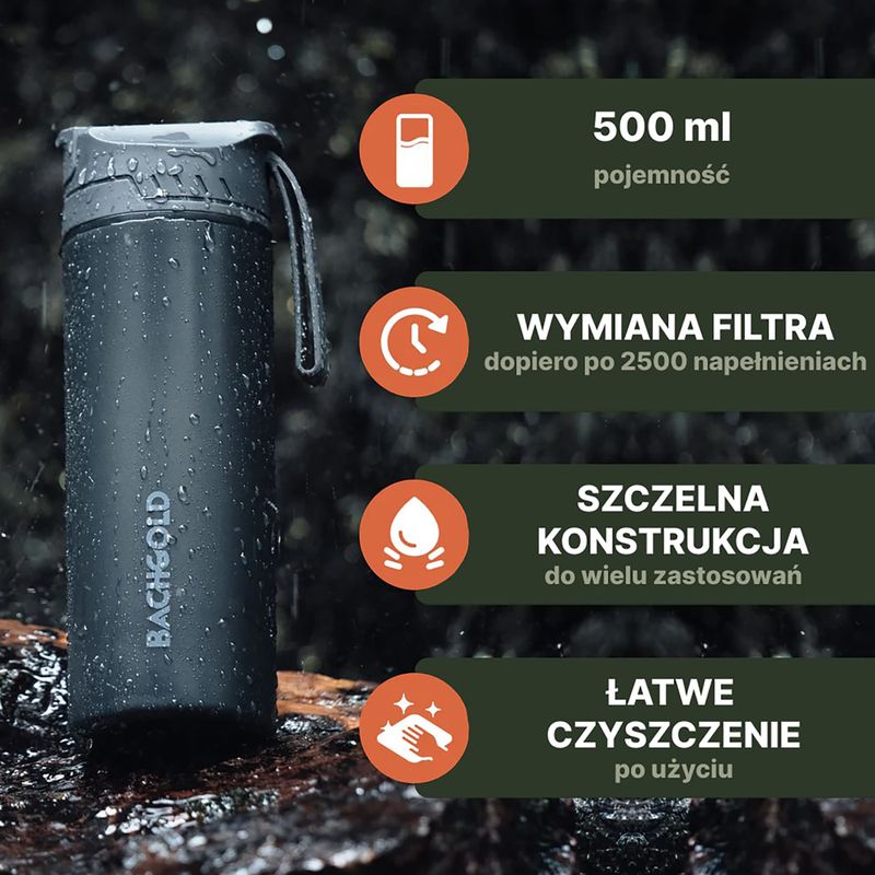 Cestovní láhev s filtrem  Bachgold Selfpress Waterfilter 500 ml lilla 10