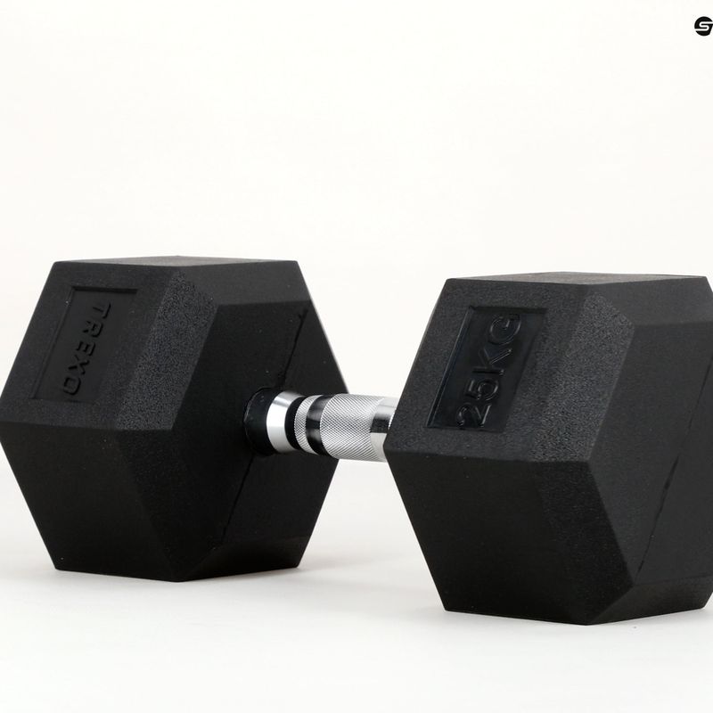 Pogumovaná činka XTREXO Hex HXD250 25 kg 10