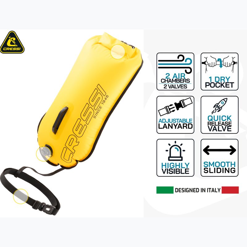 Bezpečnostní bójka Cressi Glide Pro yellow 12