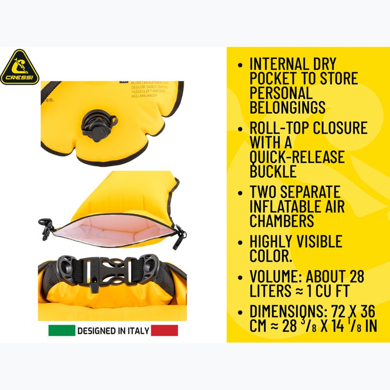 Bezpečnostní bójka Cressi Glide Pro yellow 13