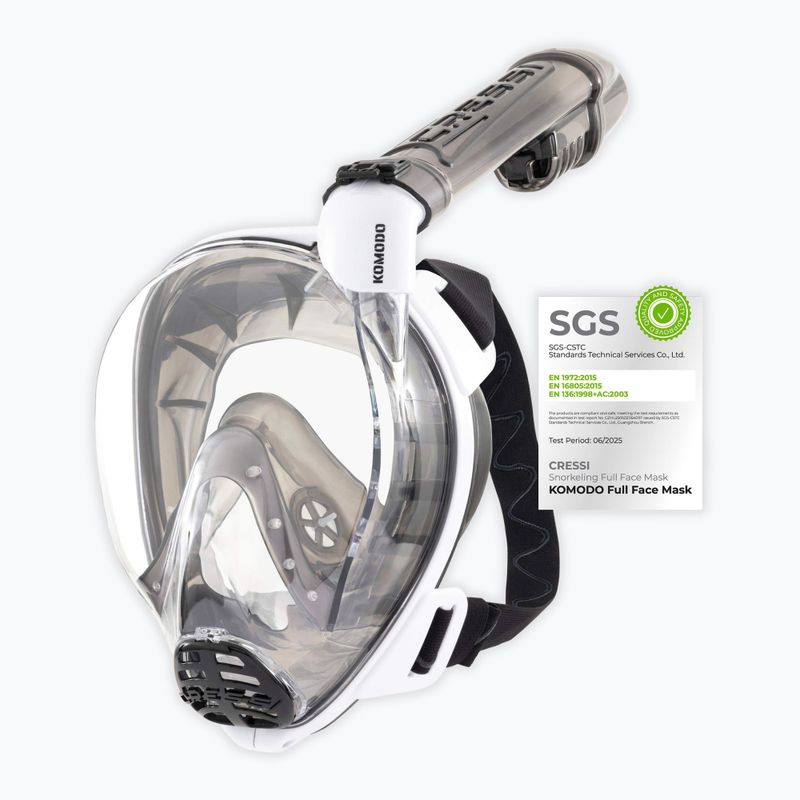 Celoobličejová maska na šnorchlování Cressi Komodo Full Face white/black 2