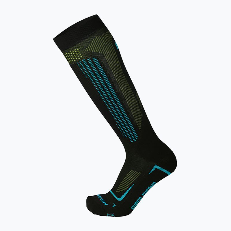 Lyžařské ponožky Mico Medium Superthermo Primaloftsilk Ski nero/turchese