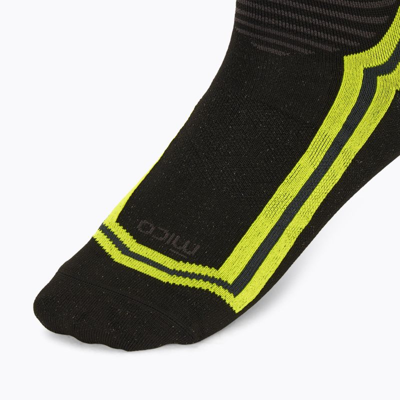 Lyžařské ponožky Mico Light Weight Odor Zero X-Static Ski anthracite/fluorescent yellow 3