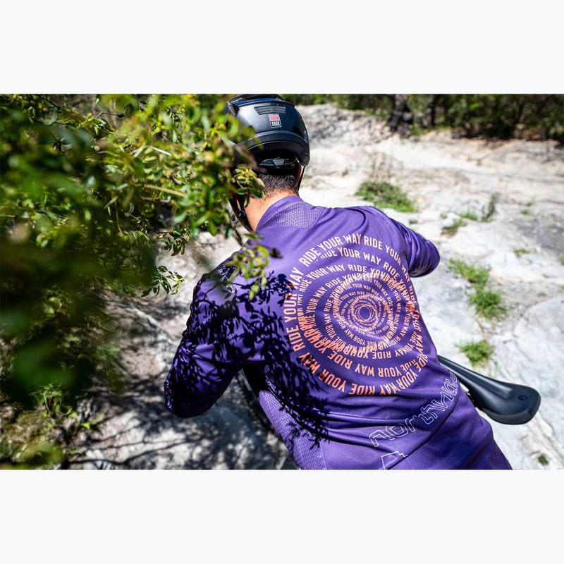 Pánský cyklistický dres Longsleeve Northwave Edge 2 dark purple/orange 6
