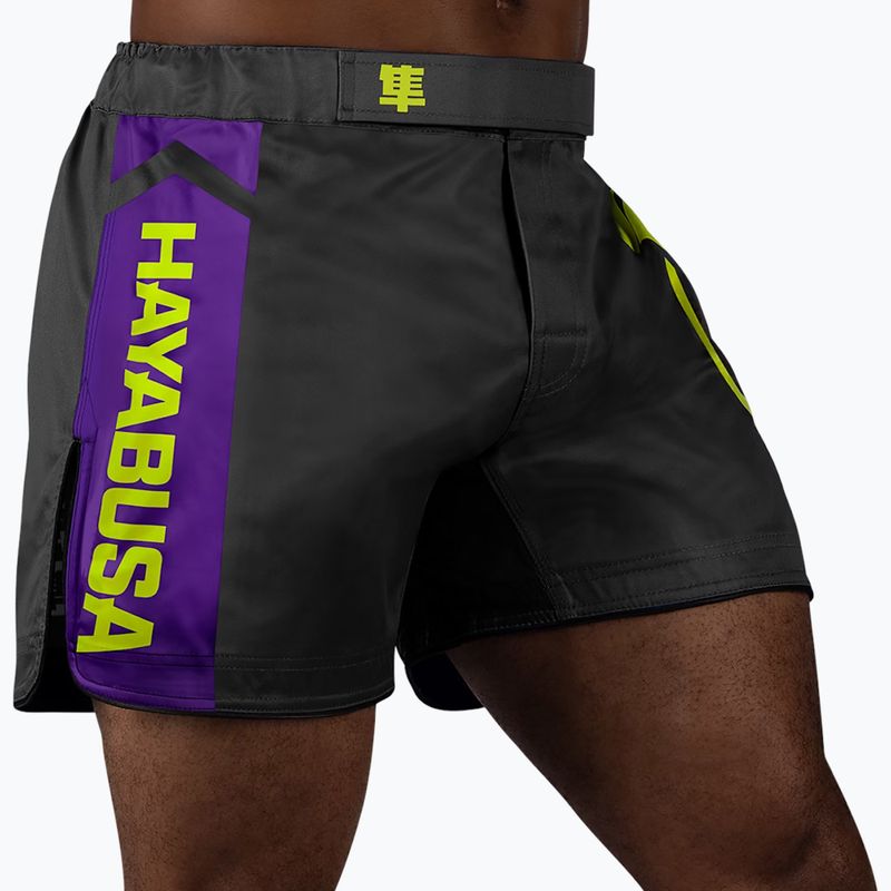 Pánské tréninkové šortky Hayabusa Icon Mid-Thigh MMA black/neon 2