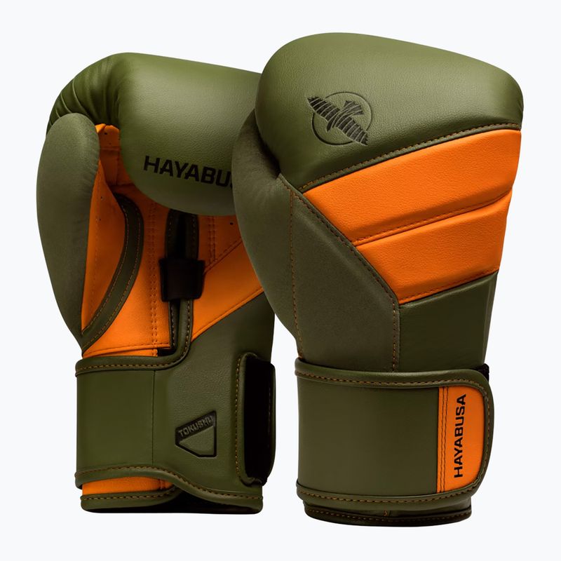 Boxerské rukavice Hayabusa T3 green/orange 7