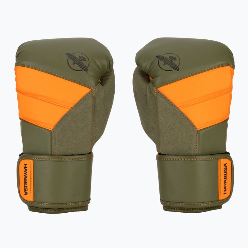 Boxerské rukavice Hayabusa T3 green/orange 2