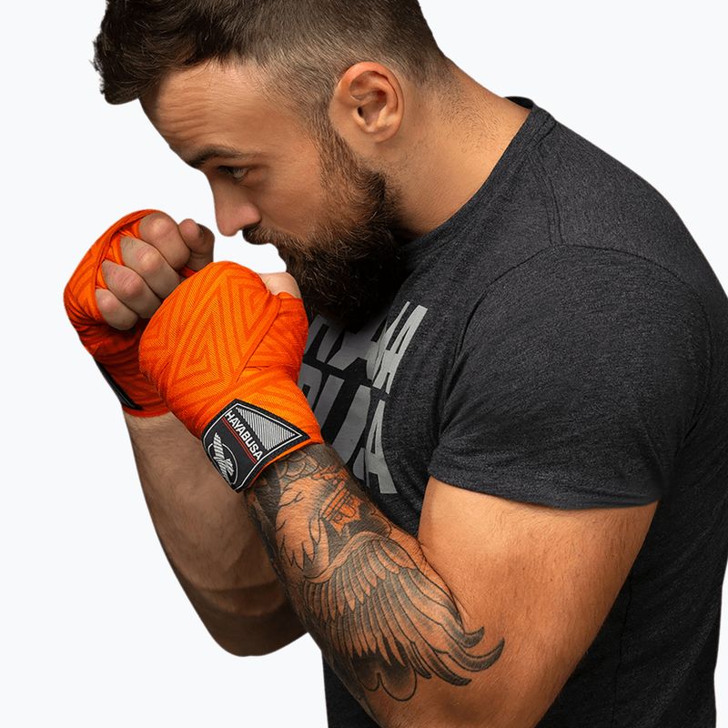 Boxerské bandáže Hayabusa Perfect Stretch 450 cm orange maze 4