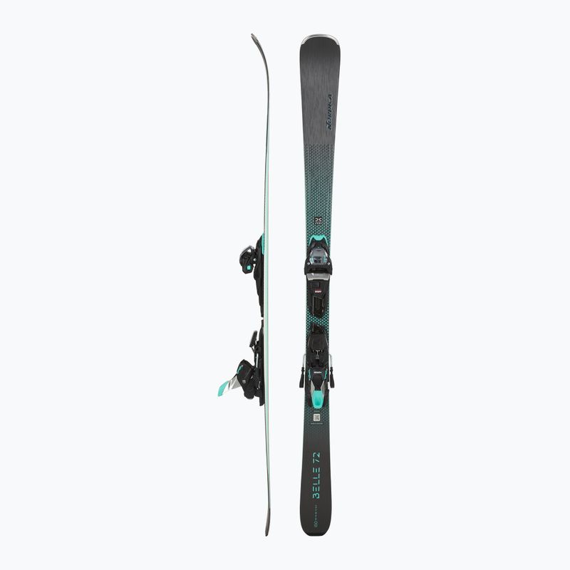 Dámské sjezdové lyže Nordica Belle DC 72 + vázání TP2LT11 FDT black/teal 2