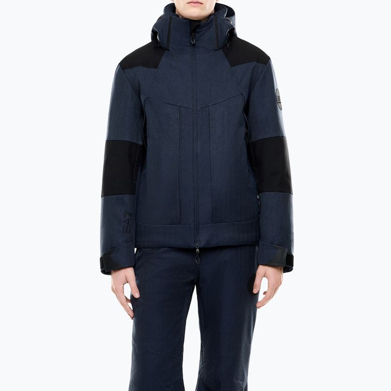 Pánská lyžařská bunda EA7 Emporio Armani Elitary Fashion fancy blue herringbo