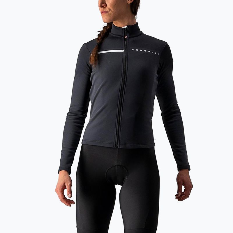 Dámská cyklistická mikina Castelli Sinergia 2 Jersey FZ W light black/white