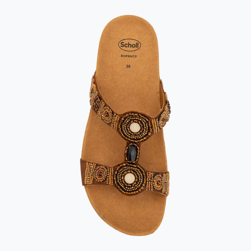 Dámské pantofle Scholl New Bogota Wedge Med cognac/multi 5