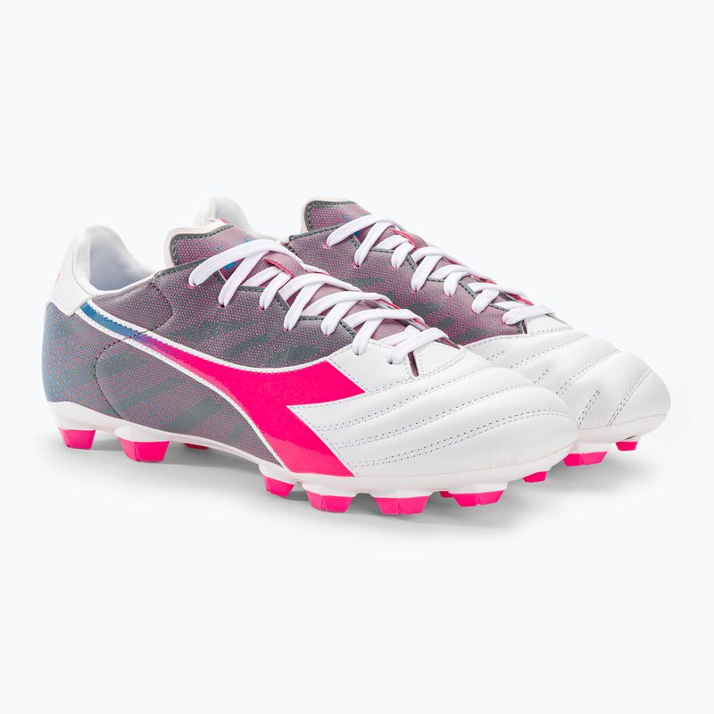 Pánské kopačky Diadora Brasil Elite Veloce GR LPU white/pink fluo/blue fluo 4
