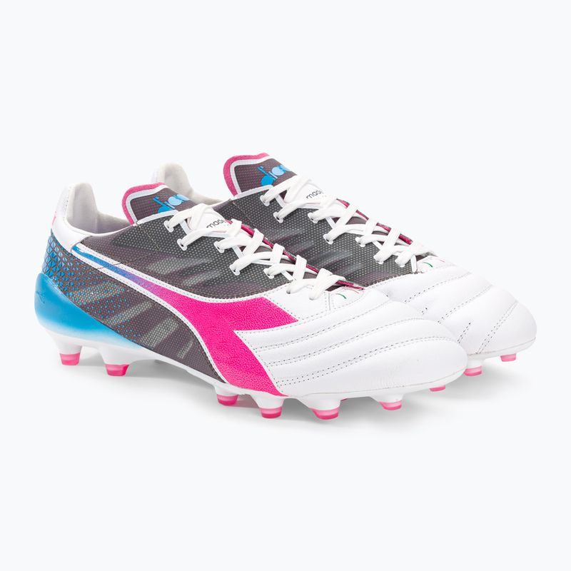 Pánské kopačky Diadora Brasil Elite Veloce GR ITA LPX white/pink fluo/blue fluo 4