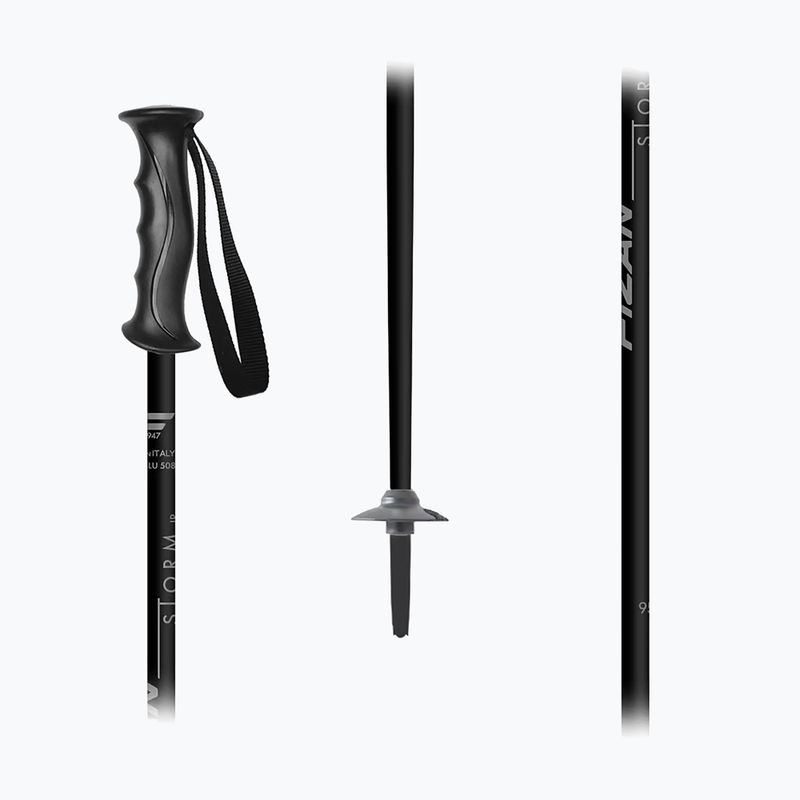 Dětské lyžařské hole Fizan Storm Jr black/grey 2