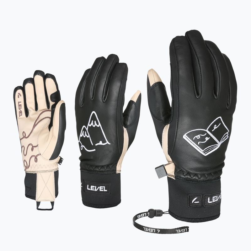 Dámské lyžařské rukavice Level Ivory pk black