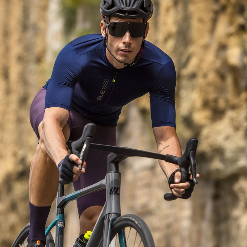 Pánský cyklistický dres Alé Color Block navy blue 8