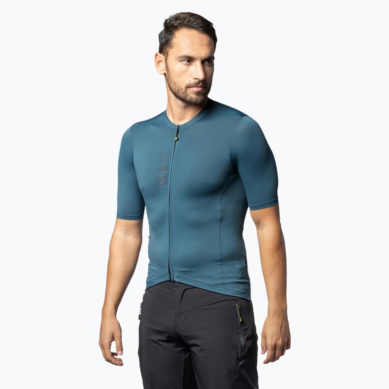 Pánský cyklistický dres Alé Color Block Off Road leaf green