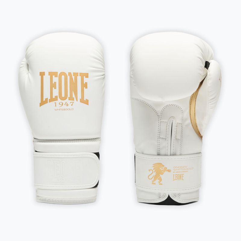 Boxerské rukavice LEONE 1947 Idol white/gold