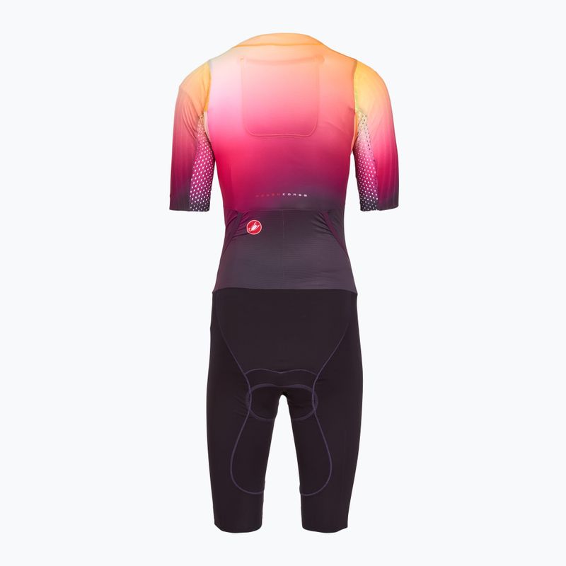 Dámská cyklistická kombinéza Castelli Free Sanremo 3 SS In dark night shade/vivid orange-bright rose 2