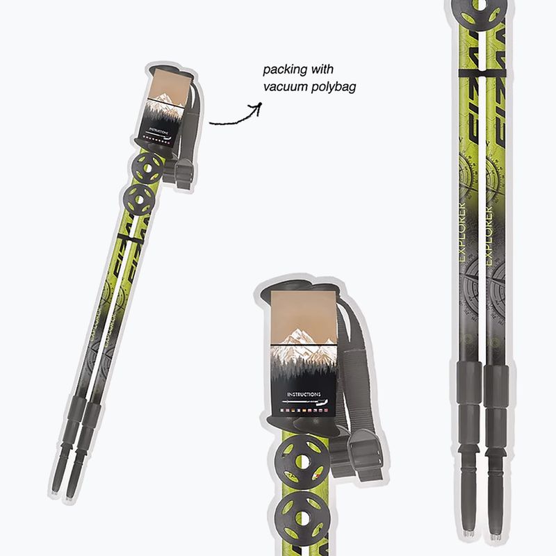 Trekingové hole Fizan Explorer lime/gray 10