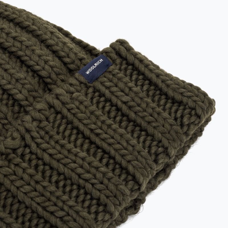 Dámská zimní čepice Woolrich Chunky Beanie dark green 3